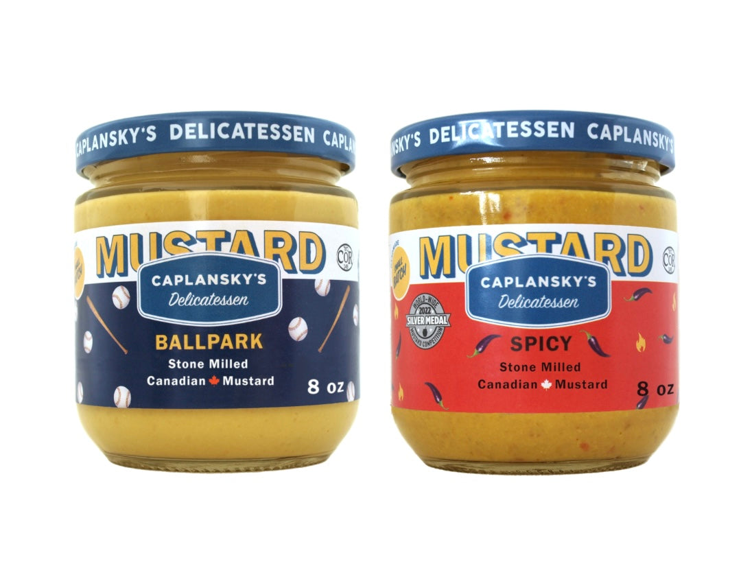 The Caplansky's small-batch deli mustard lineup